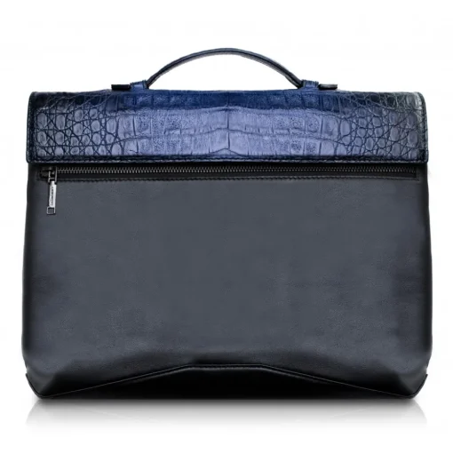 Ammoment - Caiman in Degrade Navy-Black - Leather Briefcase -  Orion Business Bag - Avvenice