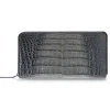 Ammoment - Caiman in Degrade Coal New Age - Leather Long Zipper Wallet - Avvenice