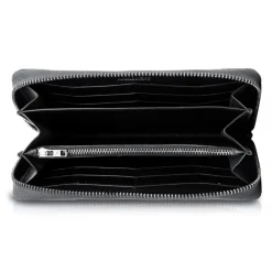 Ammoment - Caiman in Degrade Coal New Age - Leather Long Zipper Wallet - Avvenice
