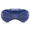 Ammoment - Eyeglass Case - Porosus Crocodile in Blue Navy - Luxury Eyeglass Leather Cover - Avvenice