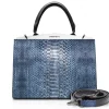 Ammoment - Jena Handbag Large in Python - Moxi Black - Luxury High Quality Leather Bag - Avvenice
