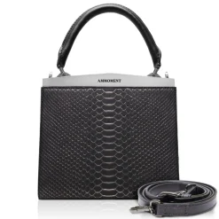Ammoment - Jena Handbag Small in Python - Pepite Rose - Luxury High Quality Leather Bag - Avvenice