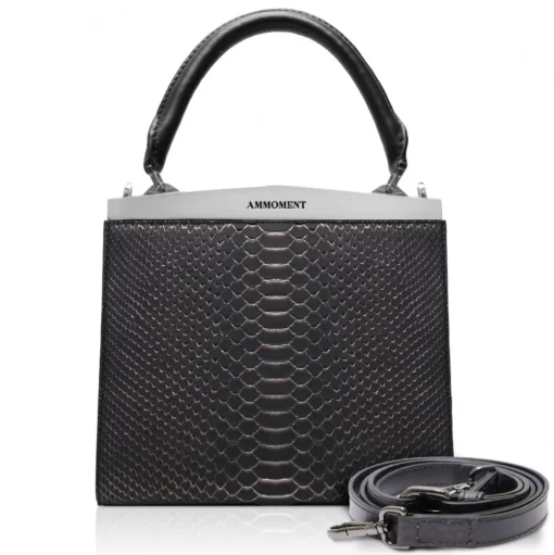 Ammoment - Jena Handbag Small in Python - Pepite Rose - Luxury High Quality Leather Bag - Avvenice