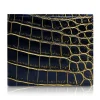 Ammoment - Nile Crocodile in Crack Black and Gold - Leather Bifold Wallet - Avvenice