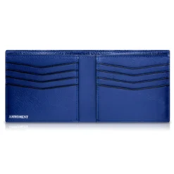 Ammoment - Nile Crocodile in Antique Navy - Leather Bifold Wallet - Avvenice
