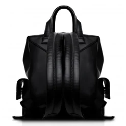 Ammoment - Ostrich in Tahitian Pearl Black - Leather Zane Small Backpack - Avvenice