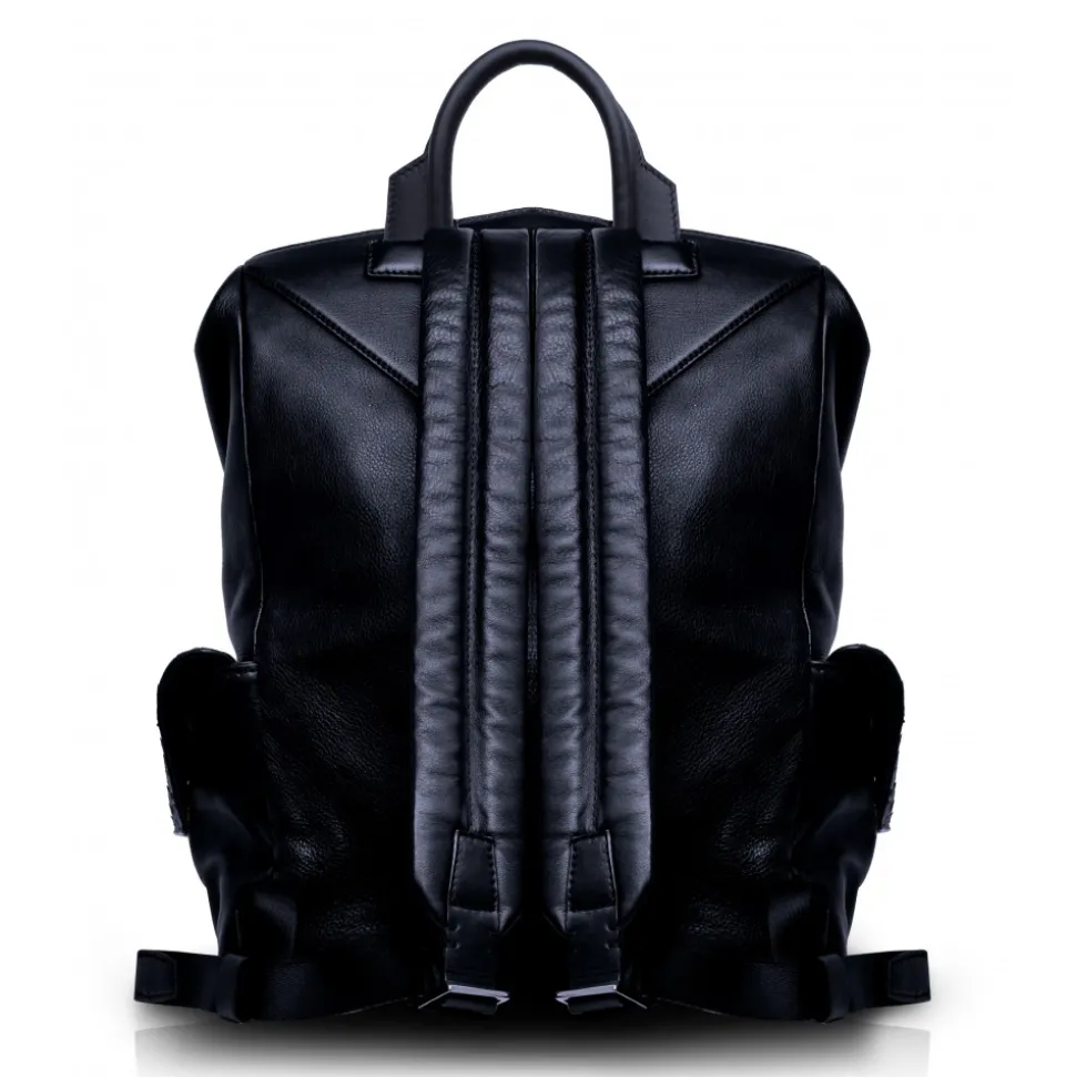 Ammoment - Python in Calcite Blue - Leather Zane Large Backpack - Avvenice