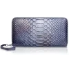 Ammoment - Python in Calcite Grey - Leather Large Long Zipper Wallet - Avvenice
