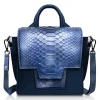 Ammoment - Python in Calcite Blue - Leather Lexi Crossbody Bag - Avvenice