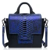Ammoment - Python in NYX Blue - Leather Lexi Crossbody Bag - Avvenice