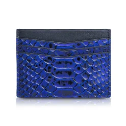 Ammoment - Python in NYX Blue - Leather Credit Card Holder - Avvenice