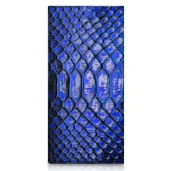 Ammoment - Python in NYX Blue - Leather Breast Wallet - Avvenice