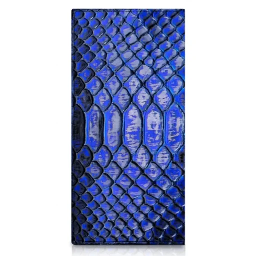 Ammoment - Python in NYX Blue - Leather Breast Wallet - Avvenice