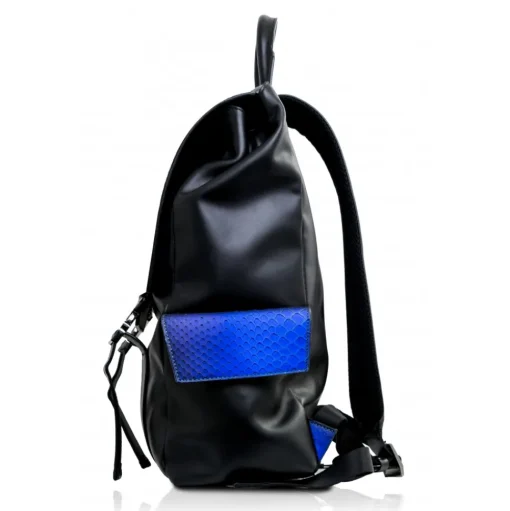 Ammoment - Python in Petale Blue - Leather Zane Large Backpack - Avvenice