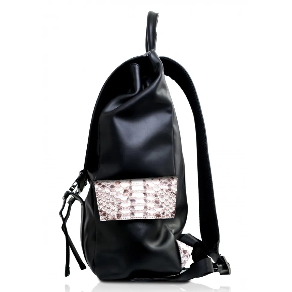 Ammoment - Python in Roccia - Leather Zane Large Backpack - Avvenice