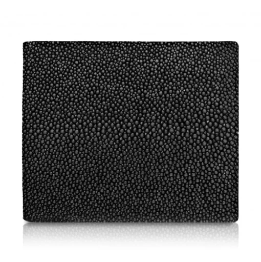 Ammoment - Stingray in Black - Leather Bifold Wallet with Center Flap - Avvenice