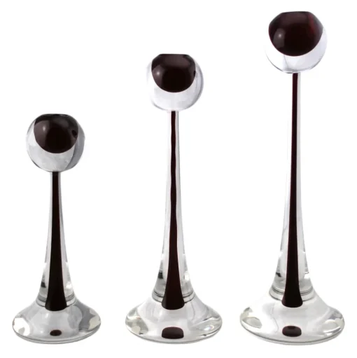 Ars Cenedese Murano - Set of Sommerso Candlesticks - Monocolor Red - Candlesticks Handmade by Venetian Glassmasters - Luxury - Avvenice