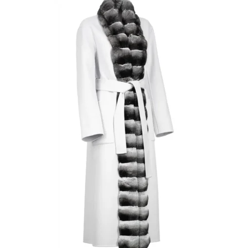Avvenice - Annie - Cashmere and Chinchilla Coat - Loro Piana Cashmere - Furs - Coats - Luxury Exclusive Collection - Avvenice