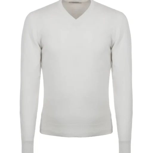 Avvenice - Athus - Man Loro Piana Cashmere V-Neck Sweater - White - Knitwear - Luxury Exclusive Collection - Avvenice