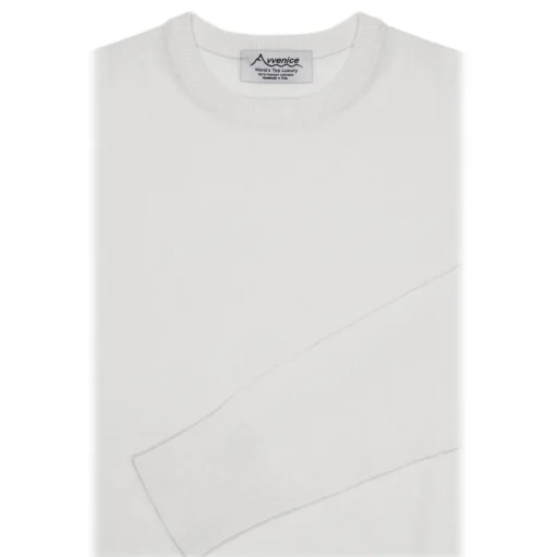 Avvenice - Athus - Man Loro Piana Cashmere Crew Neck Sweater - White - Knitwear - Luxury Exclusive Collection - Avvenice