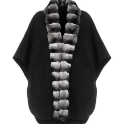 Avvenice - Claire - Cashmere and Chinchilla Cape - Loro Piana Cashmere - Furs - Coats - Luxury Exclusive Collection - Avvenice