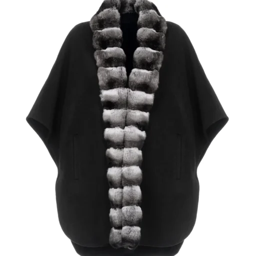 Avvenice - Claire - Cashmere and Chinchilla Cape - Loro Piana Cashmere - Furs - Coats - Luxury Exclusive Collection - Avvenice
