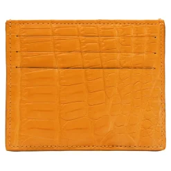 Avvenice - Crocodile Credit Card Holder - Orange - Handmade in Italy - Exclusive Luxury Collection - Avvenice
