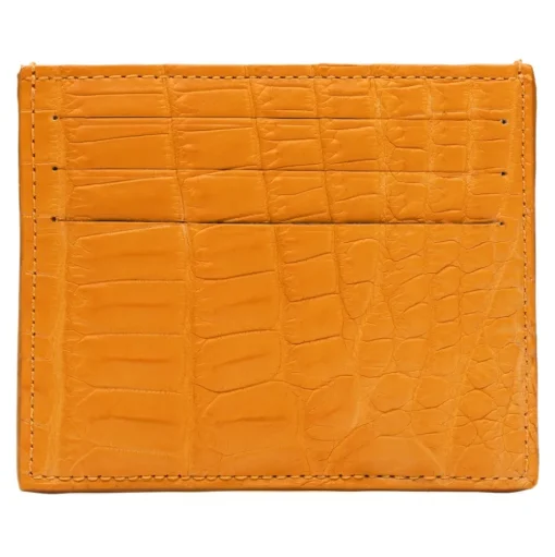 Avvenice - Crocodile Credit Card Holder - Orange - Handmade in Italy - Exclusive Luxury Collection - Avvenice