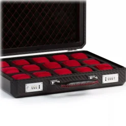 Avvenice - Evo - Watch Case - Carbon Fiber Briefcase - Black Red - Handmade in Italy - Exclusive Luxury Collection - Avvenice