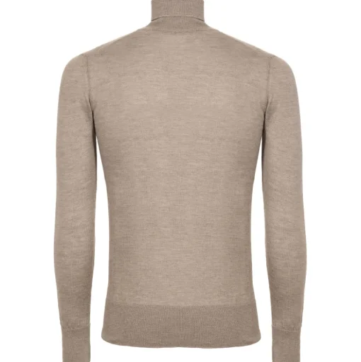 Avvenice - Finis - Man Loro Piana Extrafine Cashmere Turtleneck Sweater - Tundra - Knitwear - Luxury Exclusive Collection - Avvenice