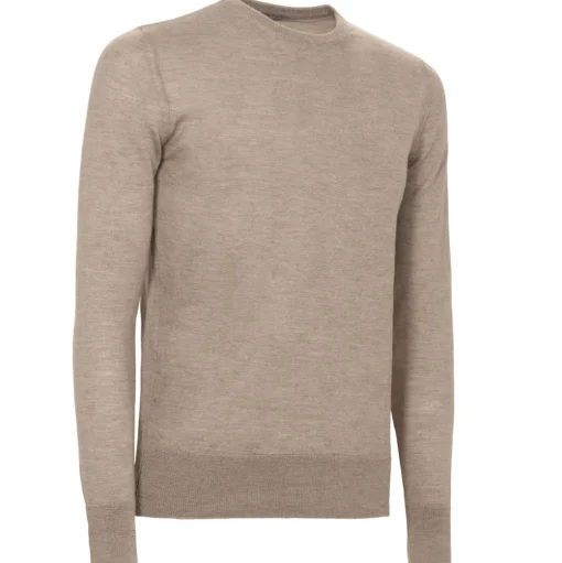Avvenice - Finis - Man Loro Piana Extrafine Cashmere Crew Neck Sweater - Tundra - Knitwear - Luxury Exclusive Collection - Avvenice
