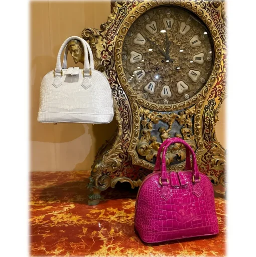 Avvenice - Imperium - Crocodile Bag - Pearly White - Handmade in Italy - Exclusive Luxury Collection - Avvenice
