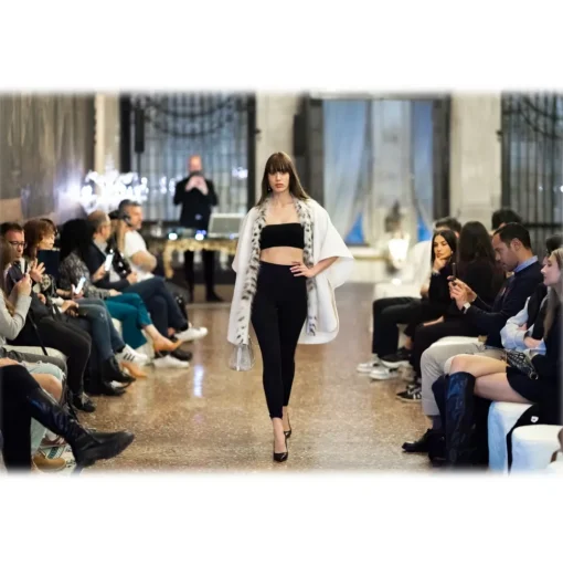 Avvenice - Leila - Cashmere and Canadian Lynx Cape - Loro Piana Cashmere - Furs - Coats - Luxury Exclusive Collection - Avvenice