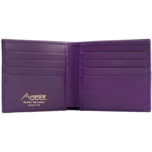 Avvenice - Premium Leather Wallet - Purple - Handmade in Italy - Exclusive Luxury Collection - Avvenice