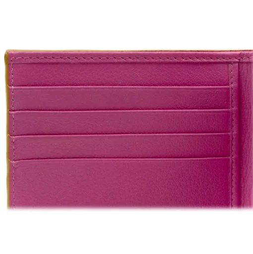 Avvenice - Premium Leather Wallet - Yellow Fuchsia - Handmade in Italy - Exclusive Luxury Collection - Avvenice