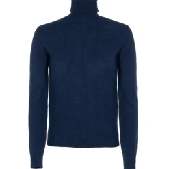 Avvenice - Theria - Woman Loro Piana Cashmere Turtleneck Sweater - Blue - Knitwear - Luxury Exclusive Collection - Avvenice