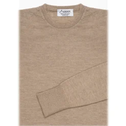 Avvenice - Theria - Woman Loro Piana Cashmere Crew Neck Sweater - Tundra - Knitwear - Luxury Exclusive Collection - Avvenice