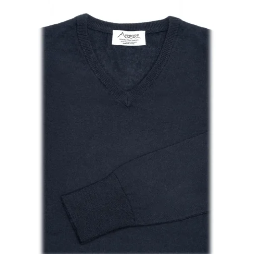 Avvenice - Theria - Woman Loro Piana Cashmere V-Neck Sweater - Blue - Knitwear - Luxury Exclusive Collection - Avvenice