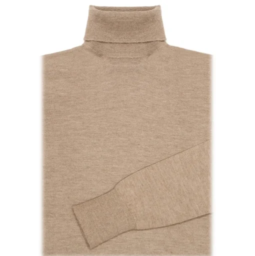 Avvenice - Theria - Woman Loro Piana Cashmere Turtleneck Sweater - Tundra - Knitwear - Luxury Exclusive Collection - Avvenice