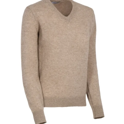 Avvenice - Theria - Woman Loro Piana Cashmere V-Neck Sweater - Tundra - Knitwear - Luxury Exclusive Collection - Avvenice