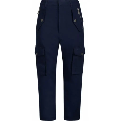 Balmain - Cotton Cargo Trousers - Navy Blue - Balmain Exclusive Luxury Collection - Avvenice