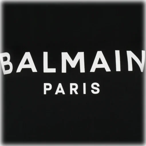 Balmain - Cotton Logo Print T-Shirt - Black White - Balmain Exclusive Luxury Collection - Avvenice