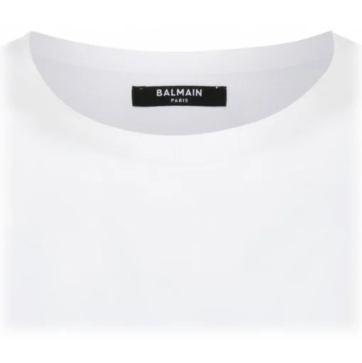 Balmain - Cotton Logo Print T-Shirt - White - Balmain Exclusive Luxury Collection - Avvenice
