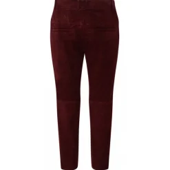 Balmain - Cotton Suede Cropped Trousers - Bordeaux Red - Balmain Exclusive Luxury Collection - Avvenice