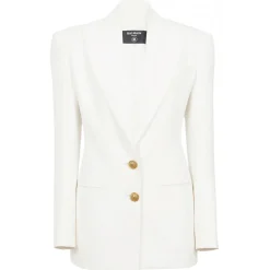 Balmain - Crepe Fitted Jacket - White - Balmain Exclusive Luxury Collection - Avvenice