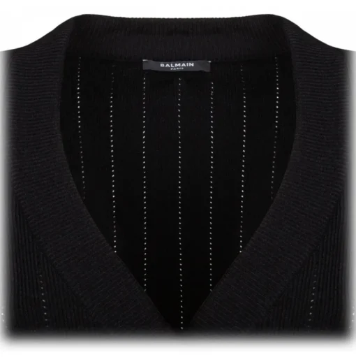 Balmain - Cropped Cardigan - Black - Balmain Exclusive Luxury Collection - Avvenice