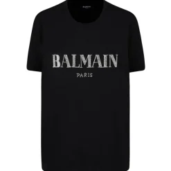 Balmain - Crystal Logo T-Shirt - Black - Balmain Exclusive Luxury Collection - Avvenice