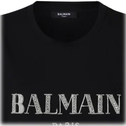 Balmain - Crystal Logo T-Shirt - Black - Balmain Exclusive Luxury Collection - Avvenice