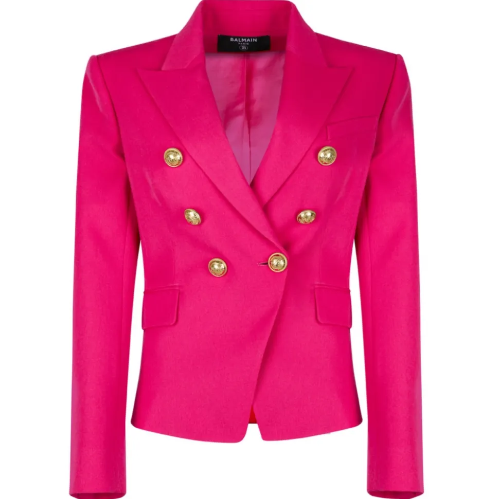 Balmain - Double Breasted Jacket - Fuchsia - Balmain Exclusive Luxury Collection - Avvenice