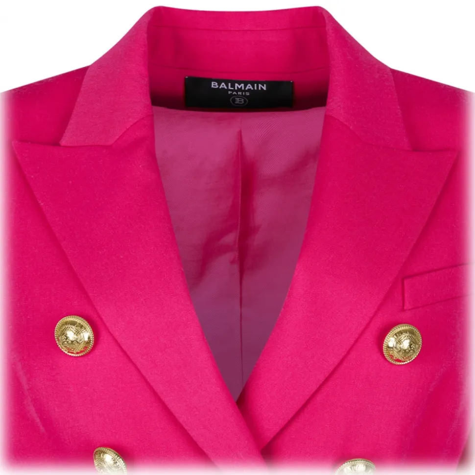 Balmain - Double Breasted Jacket - Fuchsia - Balmain Exclusive Luxury Collection - Avvenice
